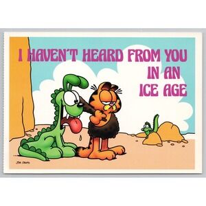 Vintage Garfield Cat 4x6 Postcard Jim Davis 1978 Haven't Heard From You Ice Age